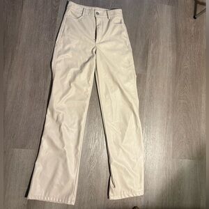 Garage Cream Straight-Leg Pants